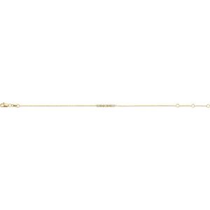 14K Yellow Gold 1/10 CTW Natural Diamond Beaded Bar 6 1/2-7 1/2" Bracelet – image 2