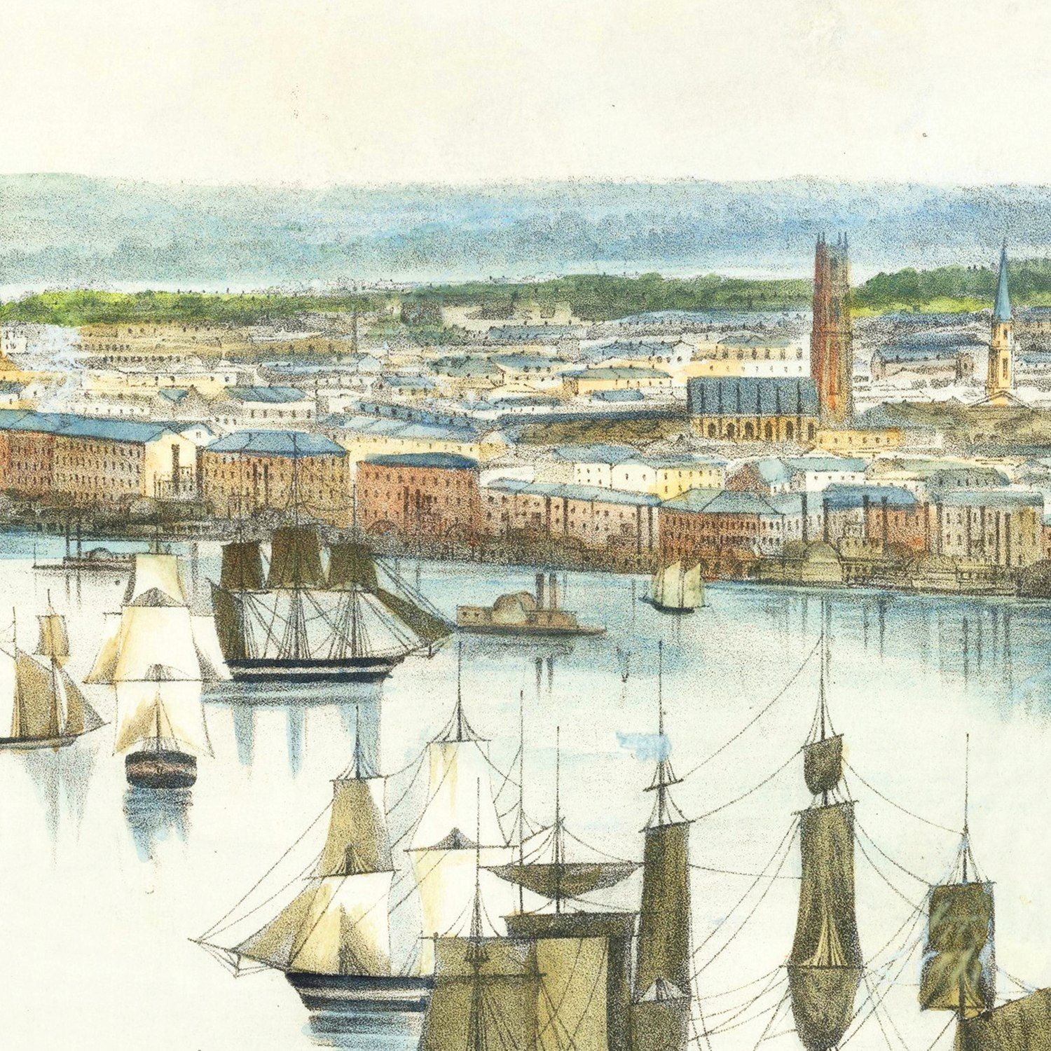 Vintage Map of New Orleans, Louisiana 1852