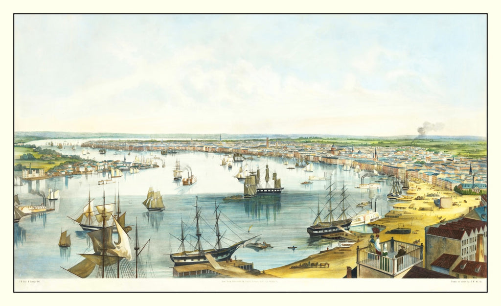 Vintage Map of New Orleans, Louisiana 1852
