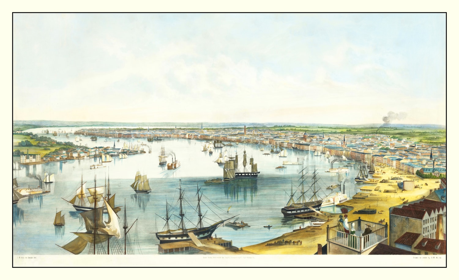 Vintage Map of New Orleans, Louisiana 1852