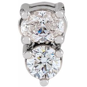 14K White Gold 1/4 CTW Natural Diamond Two-Stone Slide Pendant