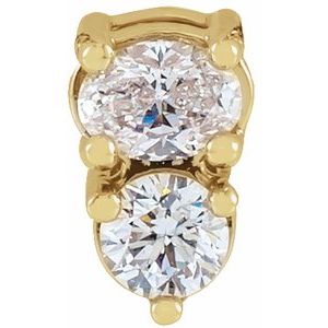 14K Yellow Gold 1/4 CTW Natural Diamond Two-Stone Slide Pendant