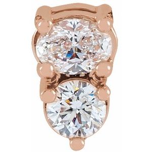 14K Rose Gold 1/4 CTW Natural Diamond Two-Stone Slide Pendant