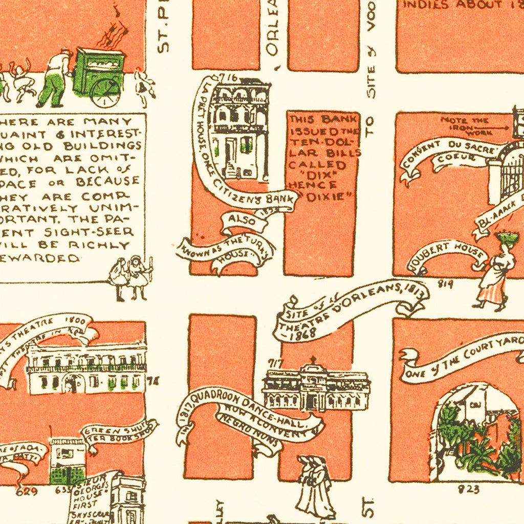 Vintage Map of New Orleans, Louisiana 1929