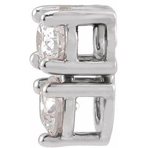 Sterling Silver 1/4 CTW Natural Diamond Two-Stone Slide Pendant