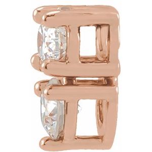14K Rose Gold 1/4 CTW Natural Diamond Two-Stone Slide Pendant