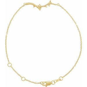 14K Yellow Gold Branch Bar 6 1/2-7 1/2" Bracelet Mounting – image 7
