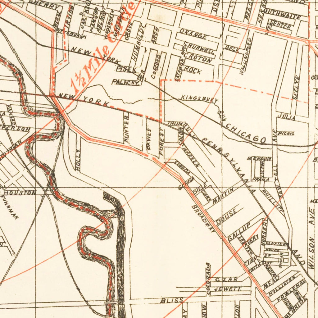 Vintage Map of Cleveland, Ohio 1882