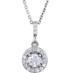 14K White Gold 9/10 CTW Lab-Grown Diamond 18" Necklace