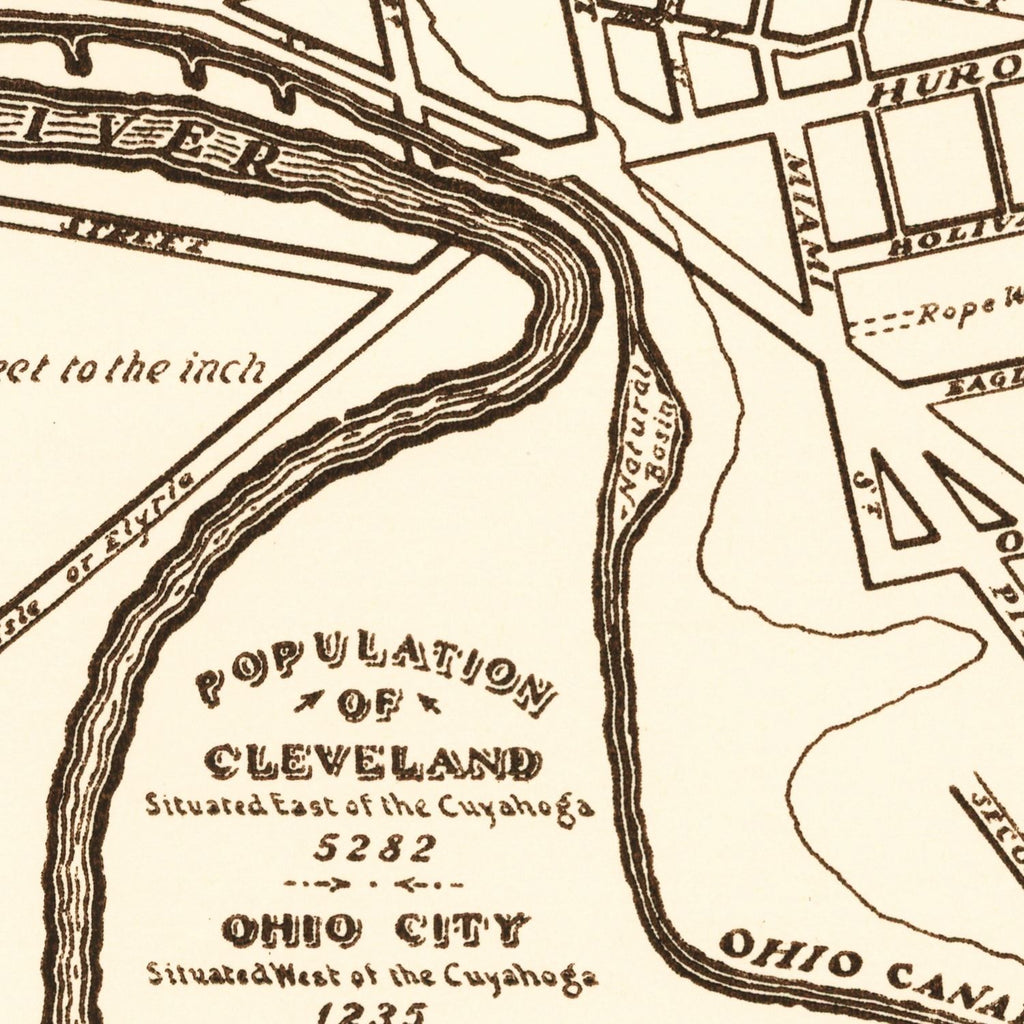 Vintage Map of Cleveland, Ohio 1937