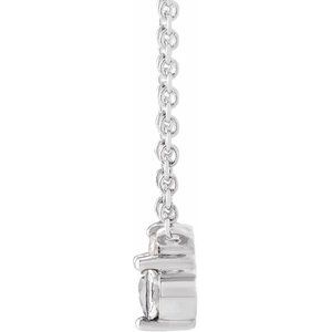 14K White Gold Natural White Sapphire & .015 CT Natural Diamond 18" Necklace