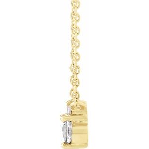 14K Yellow Gold Natural White Sapphire & .015 CT Natural Diamond 18" Necklace