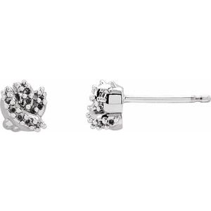 14K White Gold Right Knot Earring Mounting