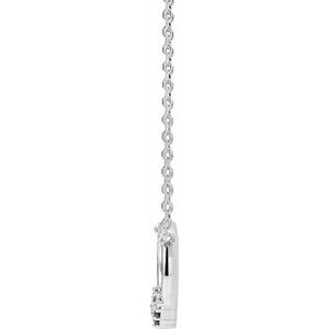 14K White Gold Natural Blue Sapphire & .06 CTW Natural Diamond Circle 18" Necklace