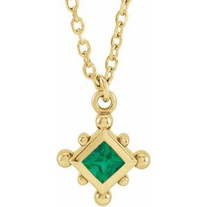 Bezel-Set Beaded Necklace