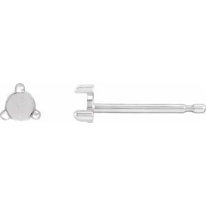 Platinum 2 mm Round Rose-Cut 3-Prong Claw Earring Mounting