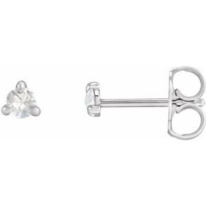 14K White Gold .04 CTW Rose-Cut Natural Diamond Stud Earrings