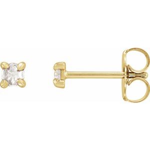 14K Yellow Gold .07 CTW Rose-Cut Natural Diamond Stud Earrings