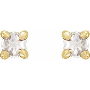 14K Yellow Gold .07 CTW Rose-Cut Natural Diamond Stud Earrings – image 2