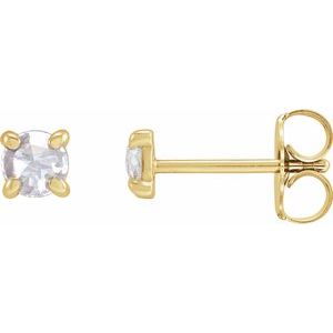 14K Yellow Gold 1/6 CTW Rose-Cut Natural Diamond Stud Earrings
