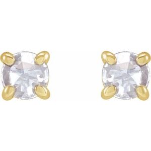 14K Yellow Gold 1/6 CTW Rose-Cut Natural Diamond Stud Earrings