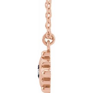 14K Rose Gold Natural White Sapphire Bezel-Set Beaded 16-18" Necklace