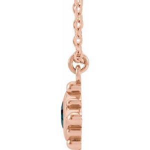 14K Rose Gold Lab-Grown Alexandrite Bezel-Set Beaded 16-18" Necklace
