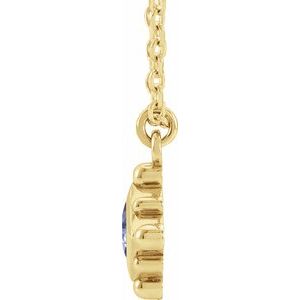 14K Yellow Gold Natural Tanzanite Bezel-Set Beaded 16-18" Necklace