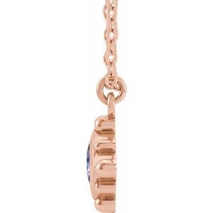 14K Rose Gold Natural Tanzanite Bezel-Set Beaded 16-18" Necklace