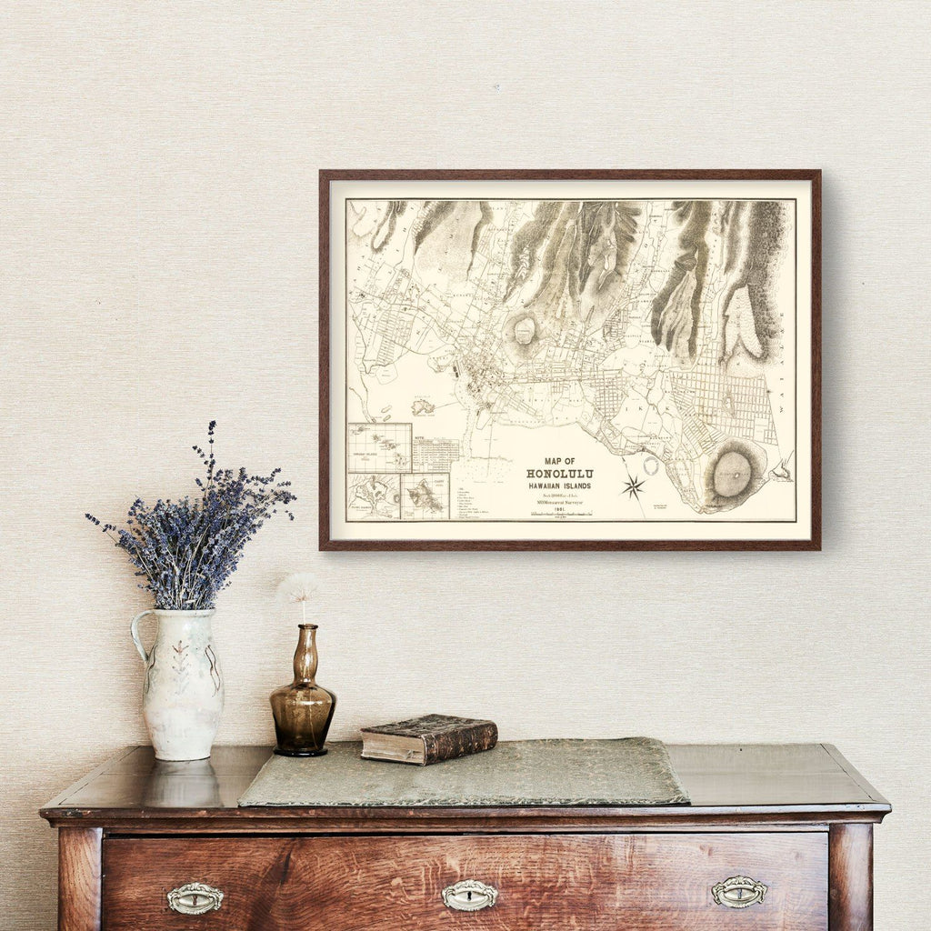 Vintage Map of Honolulu, Hawaii 1901