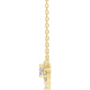 14K Yellow Natural White Sapphire & .08 CTW Natural Diamond 18" Necklace