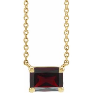 14K Yellow Natural Mozambique Garnet 18" Necklace