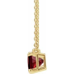 14K Yellow Natural Mozambique Garnet 18" Necklace