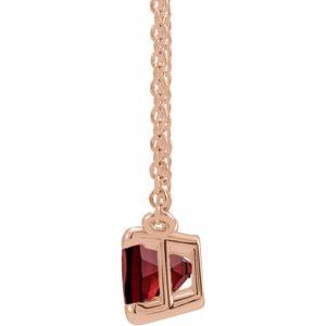 14K Rose Natural Mozambique Garnet 18" Necklace