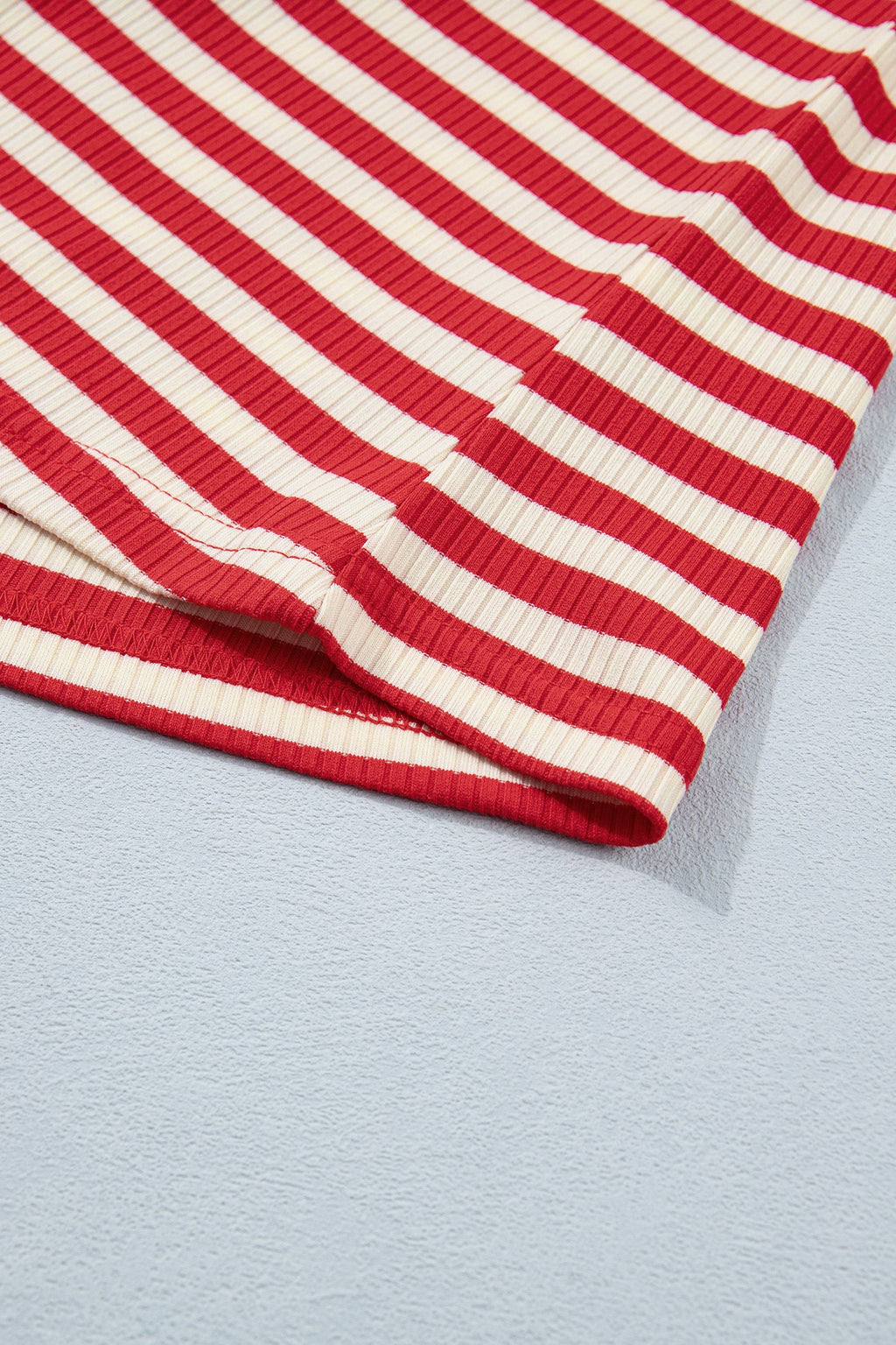 Stripe Ribbed Knit Buttoned Tank Top