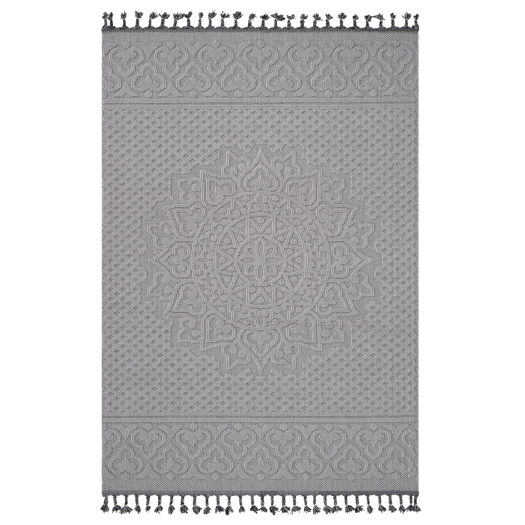 Guros - 6' X 9' Medallion Indoor / Outdoor Area Rug - White / Ivory