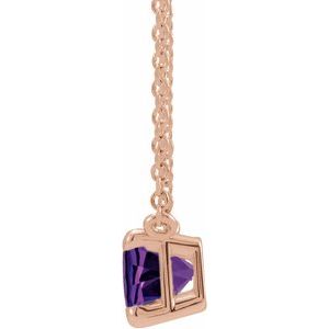 14K Rose Natural Amethyst 18" Necklace
