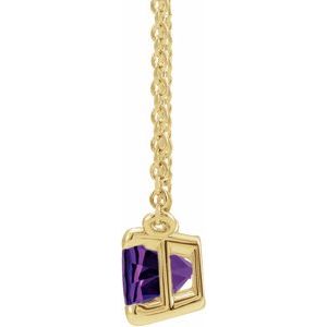 14K Yellow Natural Amethyst 18" Necklace