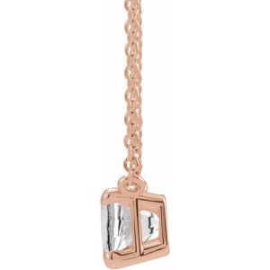 14K Rose Natural White Sapphire 18" Necklace