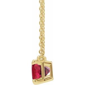 14K Yellow Lab-Grown Ruby 18" Necklace
