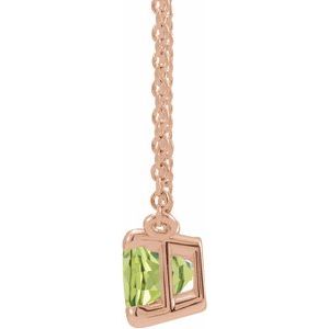 14K Rose Natural Peridot 18" Necklace