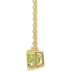 14K Yellow Natural Peridot 18" Necklace