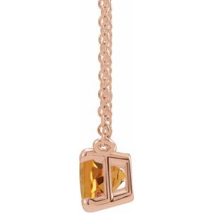 14K Rose Natural Citrine 18" Necklace