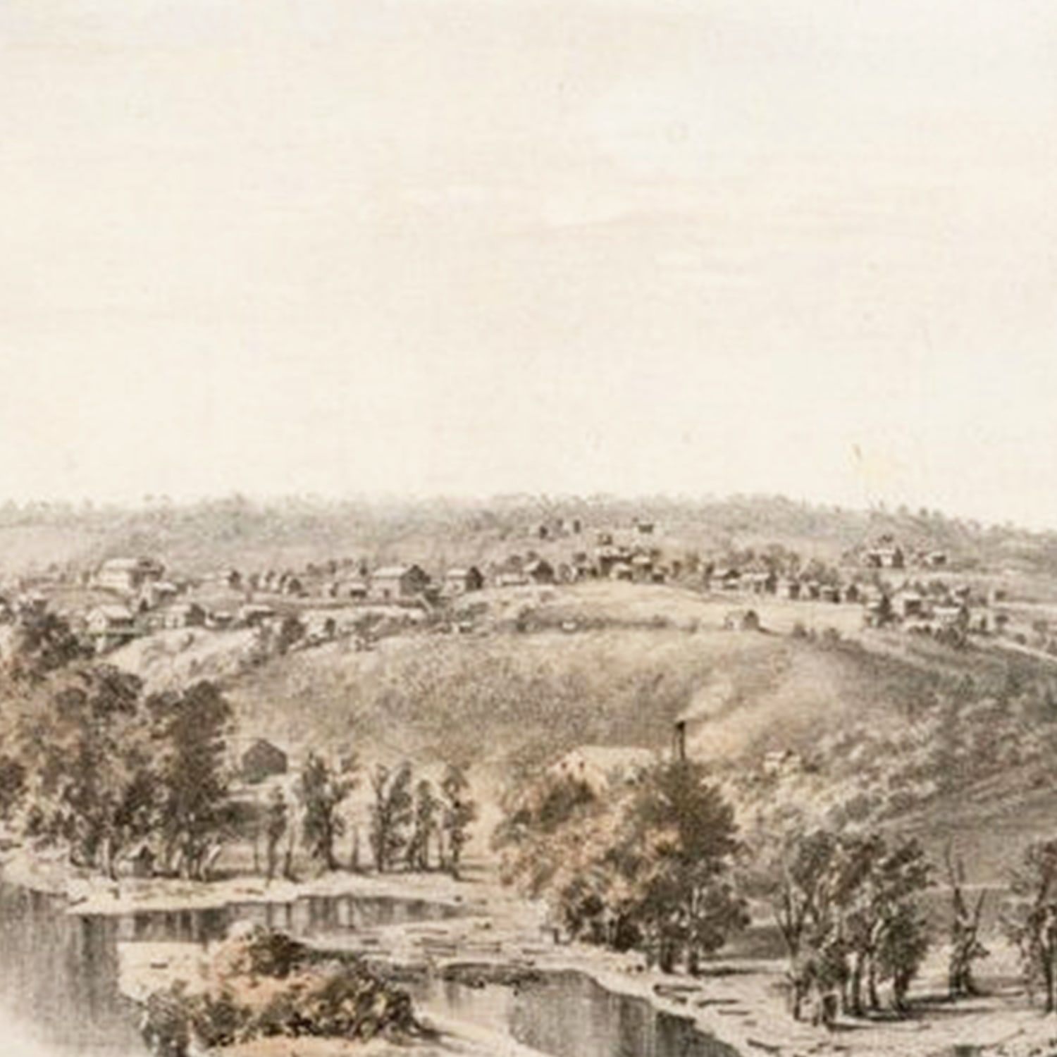 Vintage Map of St. Paul, Minnesota 1853