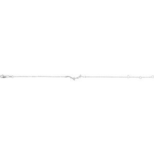 14K White Gold .06 CTW Natural Diamond Branch Bar 6 1/2-7 1/2" Bracelet – image 2
