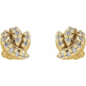 14K Yellow Gold .07 CTW Natural Diamond Knot Earrings – image 2
