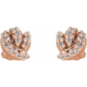 14K Rose Gold .07 CTW Natural Diamond Knot Earrings