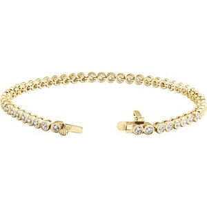 14K Yellow Gold Vermeil 3 1/2 CTW Lab-Grown Diamond Bezel-Set 7" Bracelet – image 2