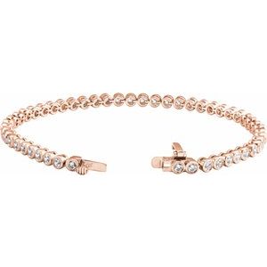 14K Rose Gold 3 1/2 CTW Lab-Grown Diamond Bezel-Set 7" Bracelet – image 2