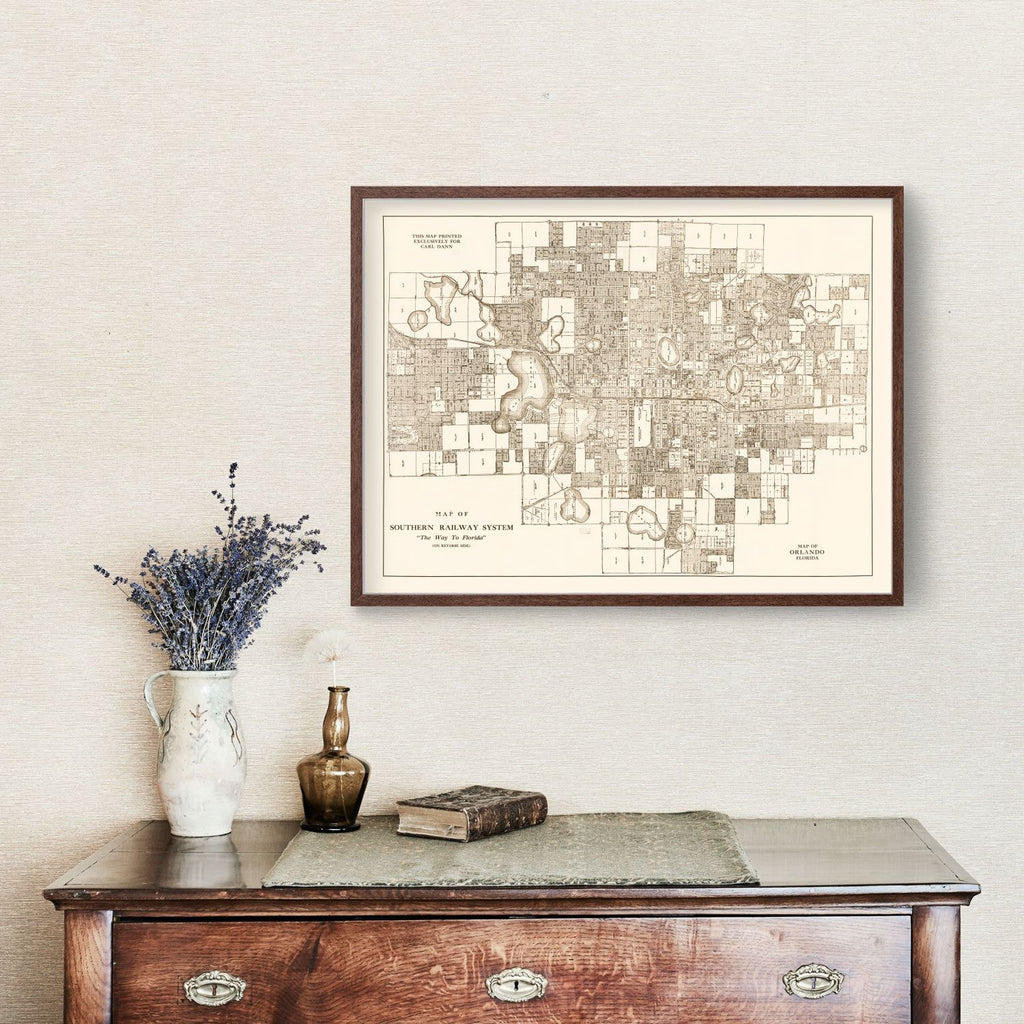 Vintage Map of Orlando, Florida 1923